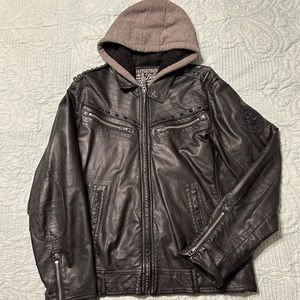 Men’s leather Affliction jacket medium
